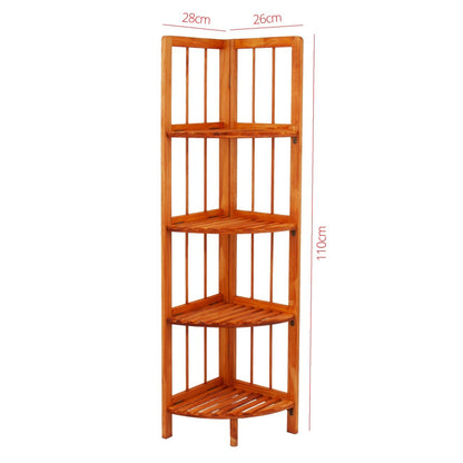Wooden Corner Rack Maple 4 Tier 28cm x 26 x 110cm 8788
