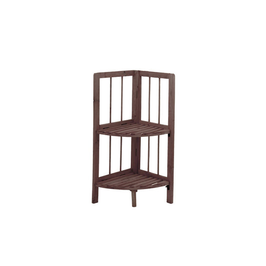 2 Tier Coffee Wooden Corner Rack Multipurpose Use Wooden Rack 28 x 26 x 60cm 8791