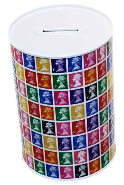 6 Assorted Styles Stamp Design Money Tin 145mm x 110mm ROY001