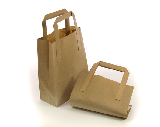 225 Pieces Dura Kraft Brown SOS Paper Carrier Bag Medium 315 x 220 x 325 mm 35182