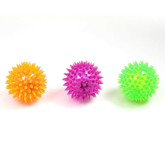 Flashing Light Up Sound & LED Spikey Ball Assorted Colours 7041