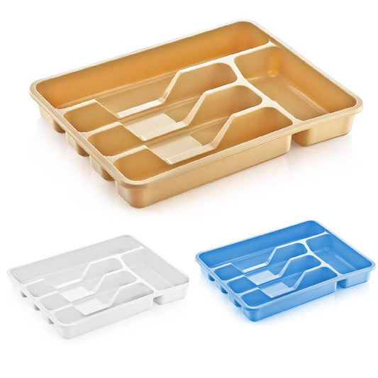 Asude Plastic Cutlery Drawer Organiser 5 Sections 25.5 x 33.5 x 4 cm Assorted Colours 11137 / ASD129