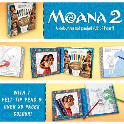 Moana 2 Colourmania Colouring Book and Felt Tips Set
