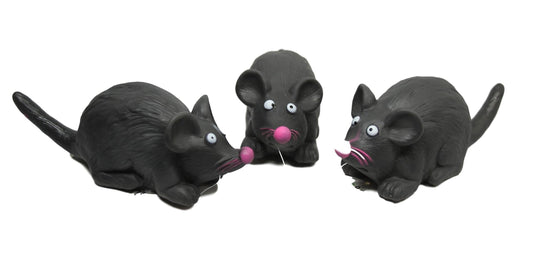 Pet Dog Toy Squeaky Black Rat 14 cm 5362