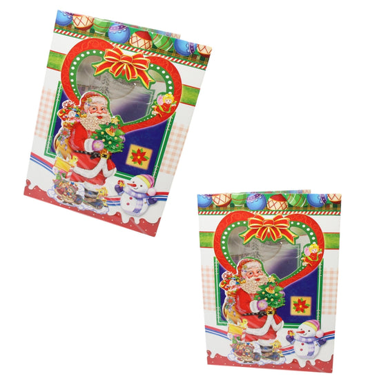 REDUCED NON FUNCTIONAL (NO MUSIC) A5 Paper Christmas Santa Claus with Glitter Assorted Designs 1561