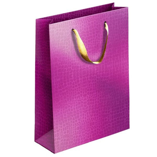 Embossed Metallic Paper Gift Bag Medium Assorted Colours P1900