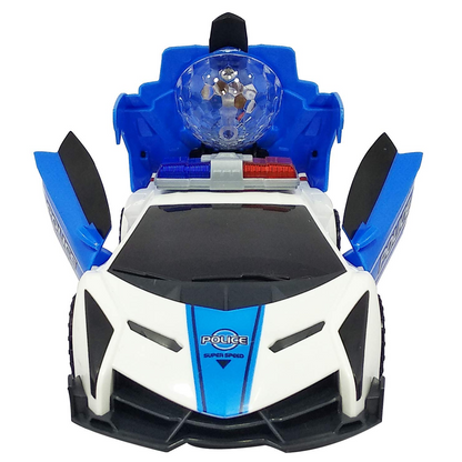 Police Car Flashing 360 Spinning Toy Car with Sound & Lights