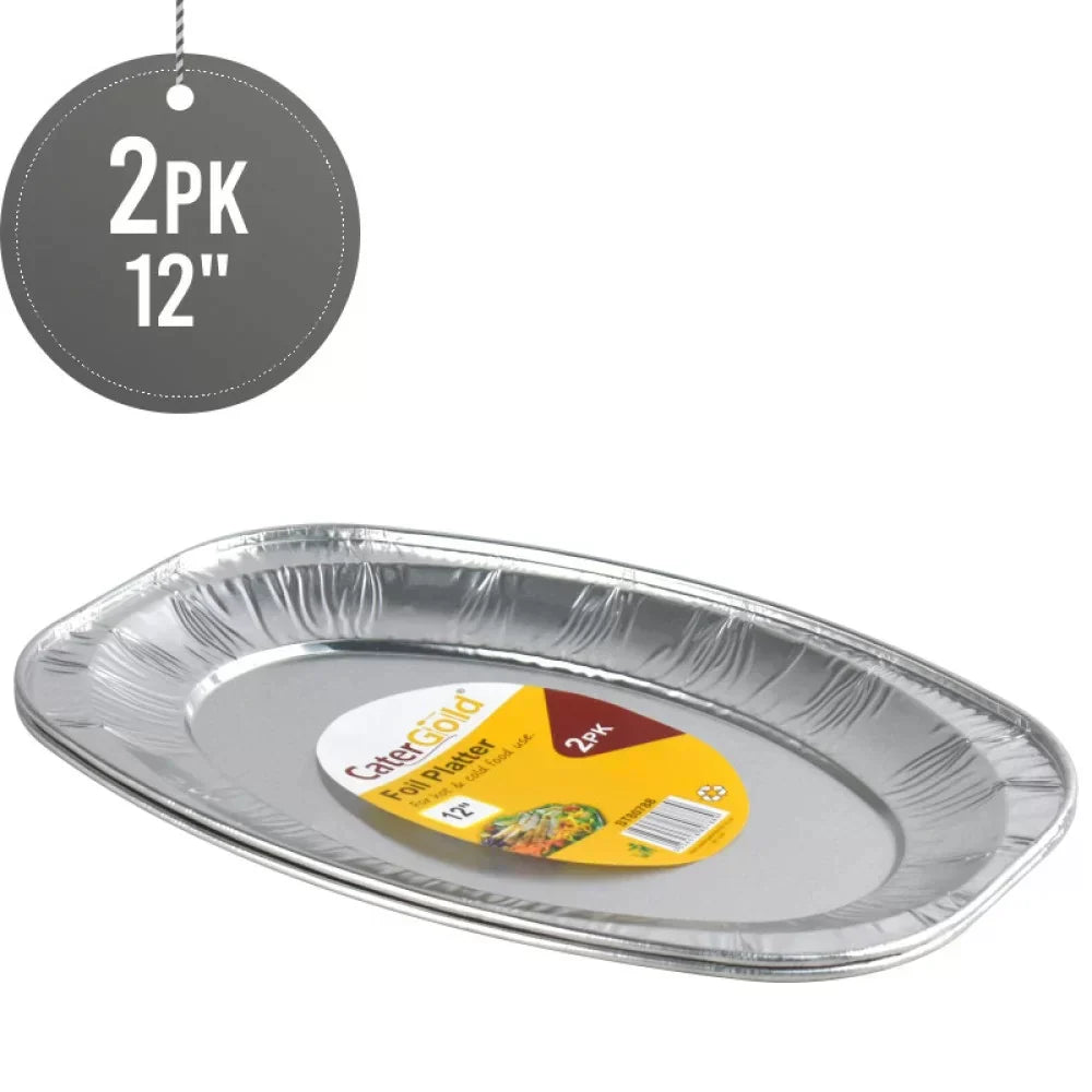 Aluminium Oval Foil Platter 12" 2 Pack ST80788