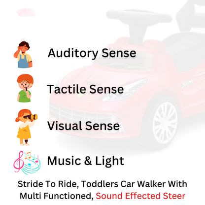 Ride On Walk on Car Stride-to-Ride - Red With Sound & Lights
