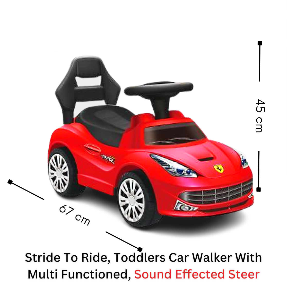 Ride On Walk on Car Stride-to-Ride - Red With Sound & Lights