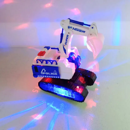 Light Up Rotating Spinning Deformation Robot Excavator with Sounds