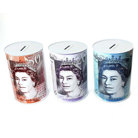 Small Sterling Designs Sealed Money Tins Savings Box Piggy Bank 11cm x 14.50cm 2002