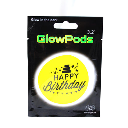 Glow In The Dark Round Sticker Glow Pod 3.2" Assorted Designs 5265