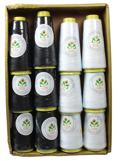 Polyester Sewing Thread Black / White 5243