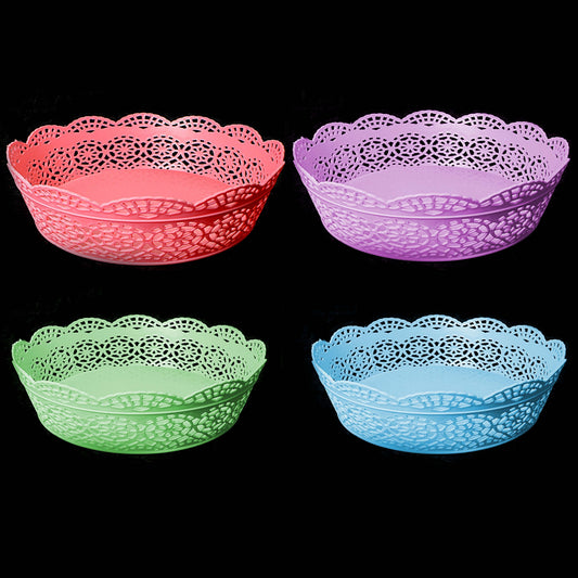 Fancy Plastic Vegetable Basket 23 cm Assorted Colours 2532