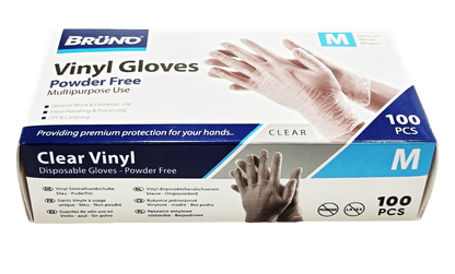 100 Medium Disposable Vinyl Clear Examination Gloves Powder Free Latex Free Gloves  VG002