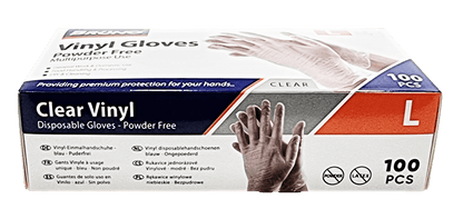 100 Large Disposable Vinyl Clear Examination Gloves Powder Free Latex Free Gloves VG003