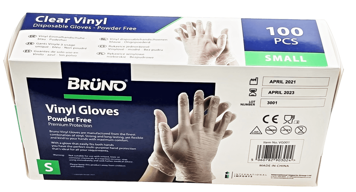 100 Small Disposable Vinyl Clear Examination Gloves Powder Free Latex Free Gloves VG001