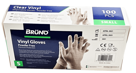 100 Small Disposable Vinyl Clear Examination Gloves Powder Free Latex Free Gloves VG001