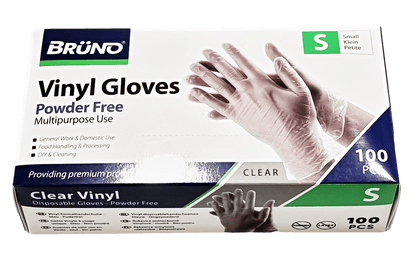 100 Small Disposable Vinyl Clear Examination Gloves Powder Free Latex Free Gloves VG001