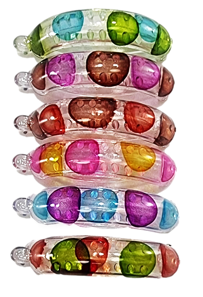 Plastic Hair Clip Dotted Design Assorted Colours 2647