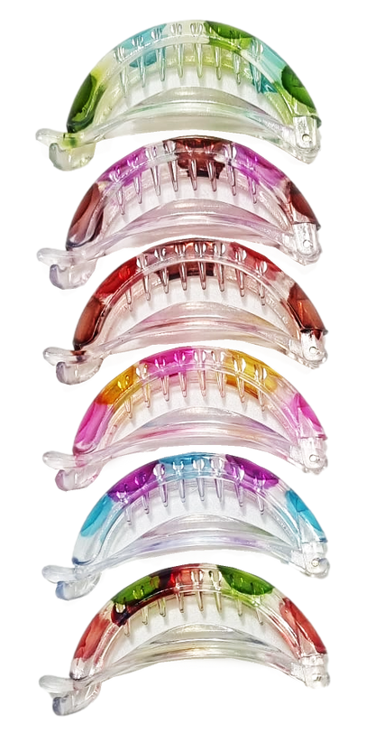 Plastic Hair Clip Dotted Design Assorted Colours 2647