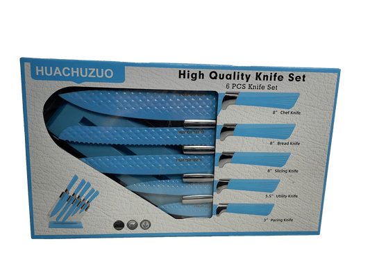 6 Piece Knife Set Assorted Colours Pink / Blue 6702
