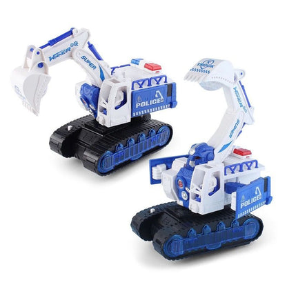 Light Up Rotating Spinning Deformation Robot Excavator with Sounds
