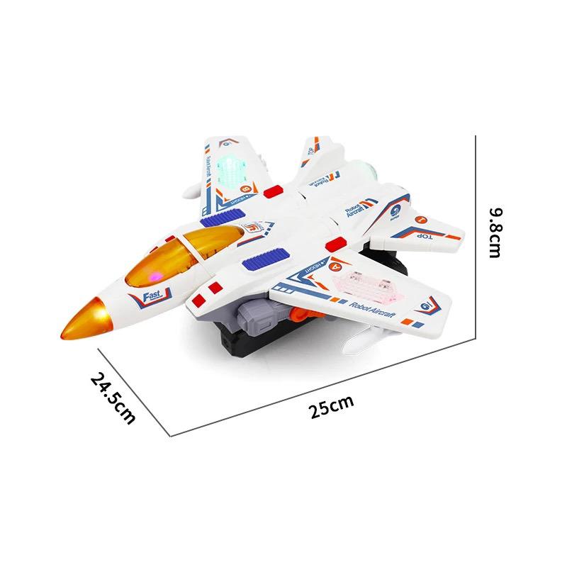 Light Up Rotating Spinning Deformation Robot Aircraft Aeroplane Toy