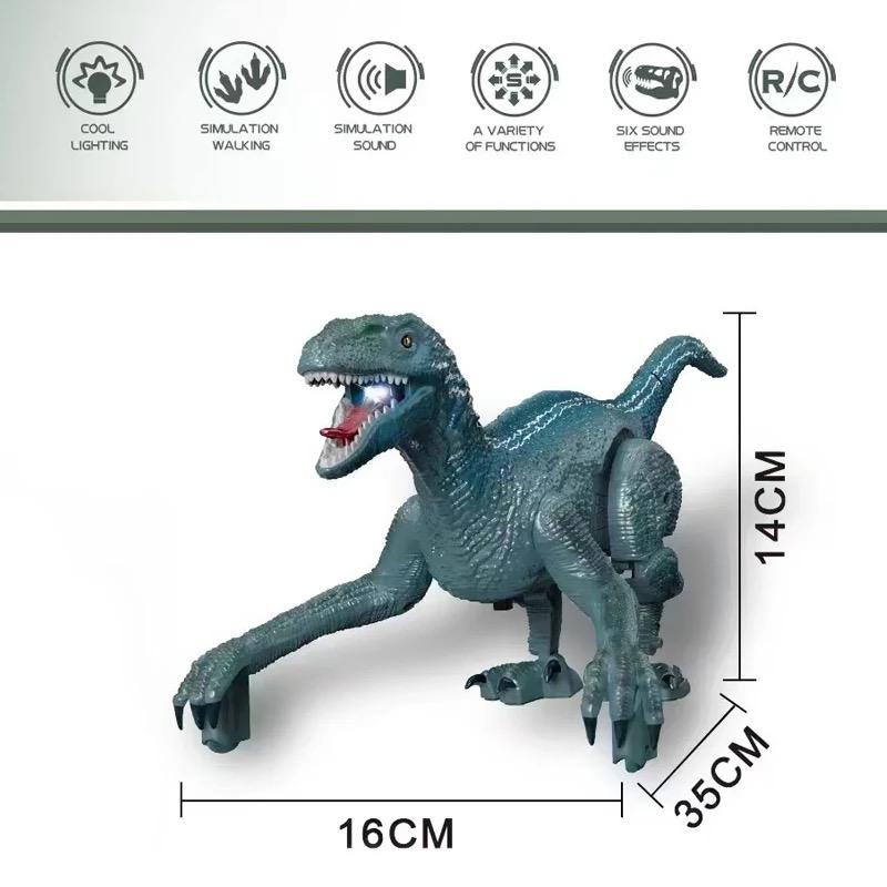 Remote Control RC Velociraptor Dinosaur with Sound & Lights