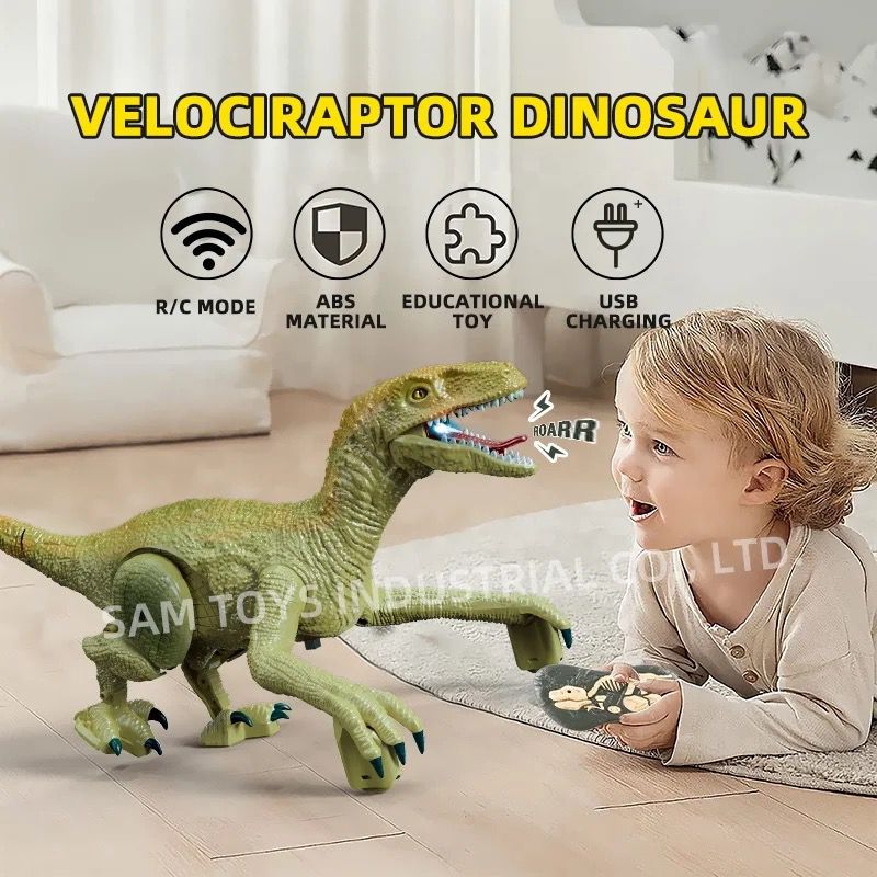 Remote Control RC Velociraptor Dinosaur with Sound & Lights