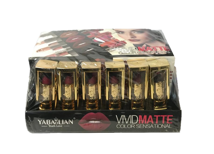 Yabaolian Vivid Matte Lipstick Assorted Colours Box of 24 Y0095