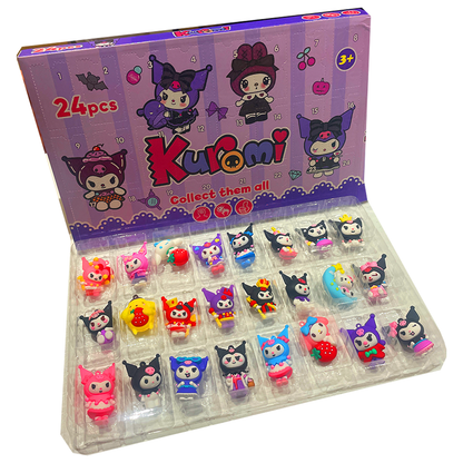 Kuromi Sanrio Style Advent Calendar includes 24 Toy 3D Character Figures
