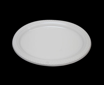 9" Disposable White Plastic Plate Pack of 50 MX8010