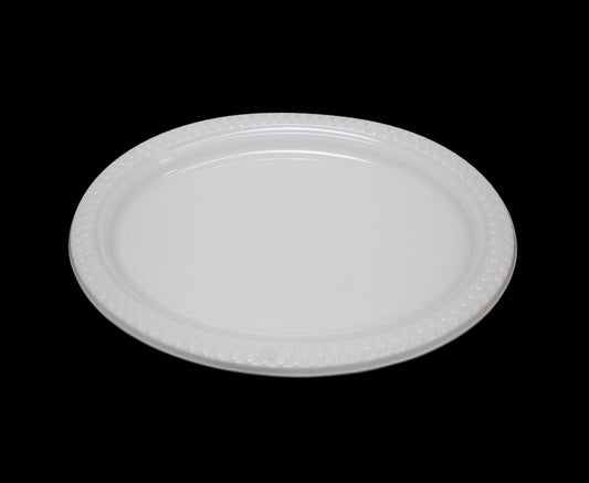 9" Disposable White Plastic Plate Pack of 50 MX8010