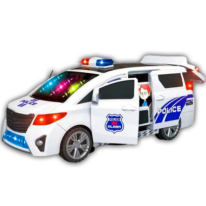 Light Up Rotating Spinning Simulation Police Van Toy with Sounds