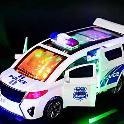 Light Up Rotating Spinning Simulation Police Van Toy with Sounds