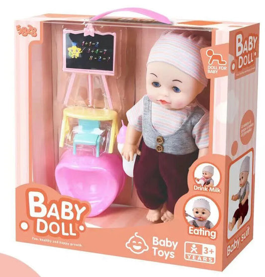 Interactive Baby Doll Set with Toy Accessories School Set