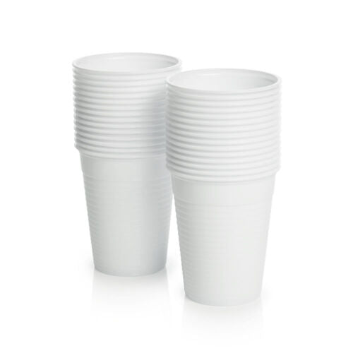 100 Pack White Disposable Plastic Cups TS733