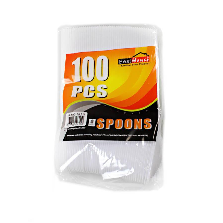 100 Pack Disposable Spoons For Parties And Special Occasions AP1003 / THL9581