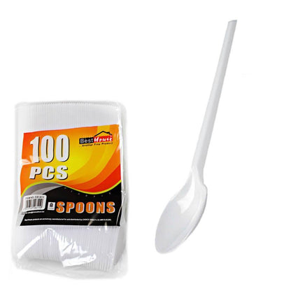 100 Pack Disposable Spoons For Parties And Special Occasions AP1003 / THL9581