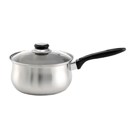 SQ Professional Lustro Stainless Steel Saucepan Set of 3 Black 10658