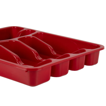 Asude Plastic Cutlery Drawer Organiser 6 Sections 29.5 x 37.5 x 5 cm Assorted Colours 11136