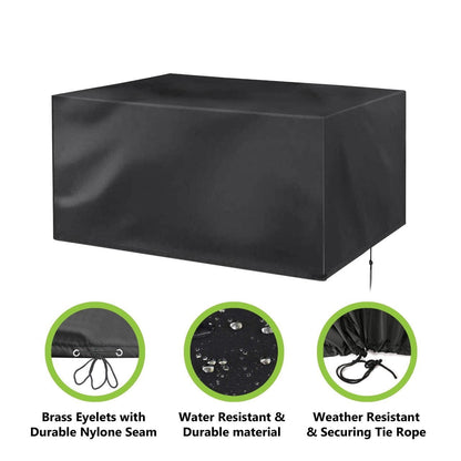 Woven Square Garden Table Cover 270 x 180 x 89cm 3299