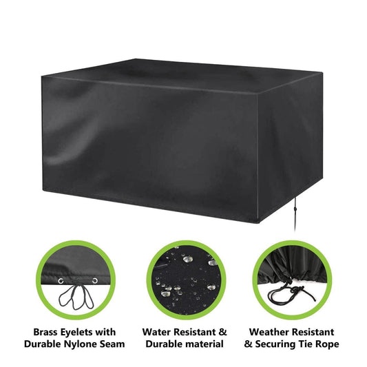 Woven Square Garden Table Cover 270 x 180 x 89cm 3299