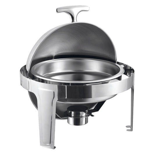 SQ Professional Banquet Chafing Dish with Roll Top Round Silver 6.5L 7754