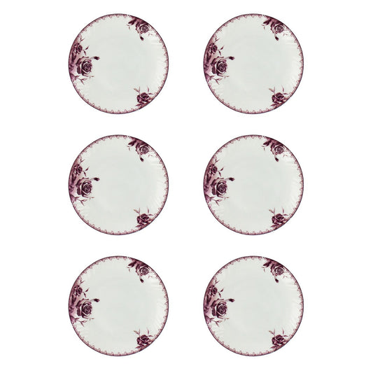 Opal Glass Side Plate Elisa Set of 6 19x2cm 8356
