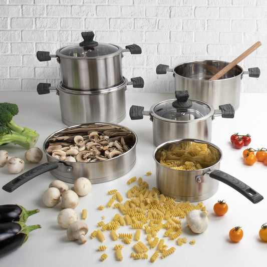Lustro Touch Stainless Steel Cookware Set 6pc Black 9966